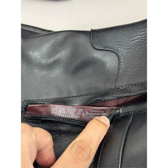 Franco Sarto Knee High Boots Size 9 Black Leather Gold Heel Side Zip - Picture 7 of 9